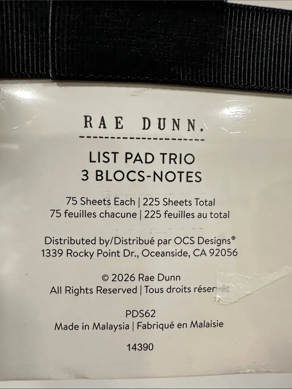 Rae Dunn ivory black